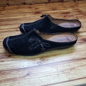 Natural Soul Women's Black Slip-On Loafers Fanner Size 9.5 Half Leather
